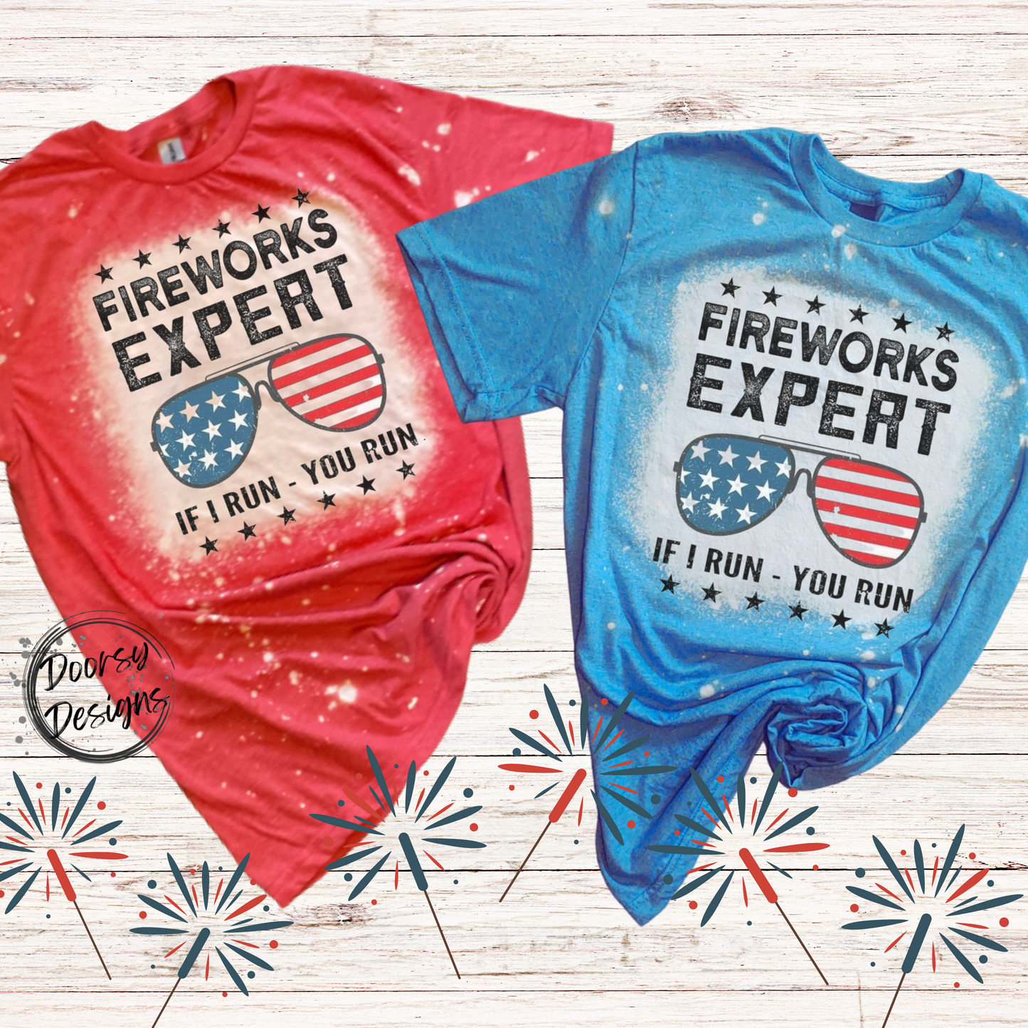 Fireworks Expert Bleached 4th of July Shirt
