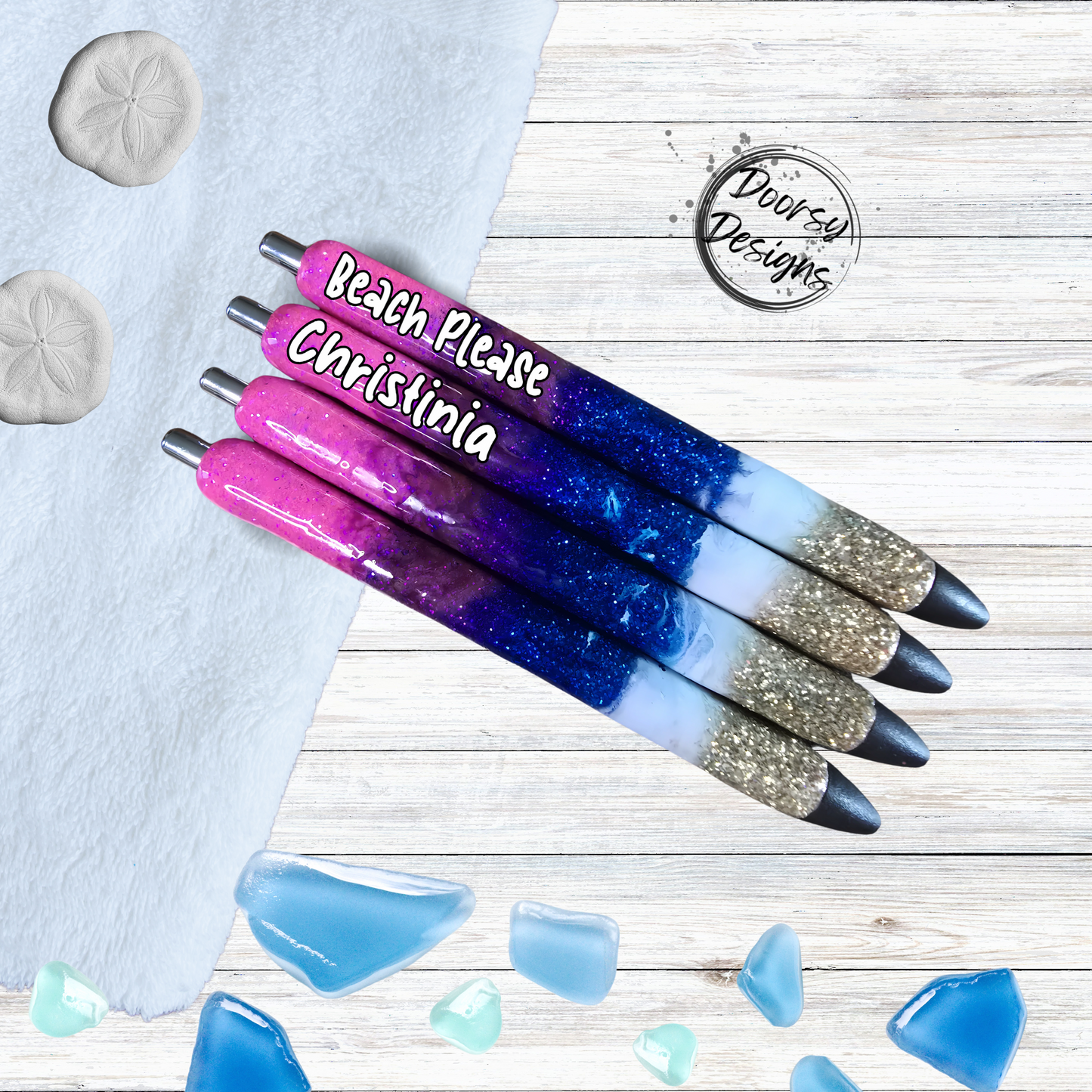 Sunset Glitter Beach Pens