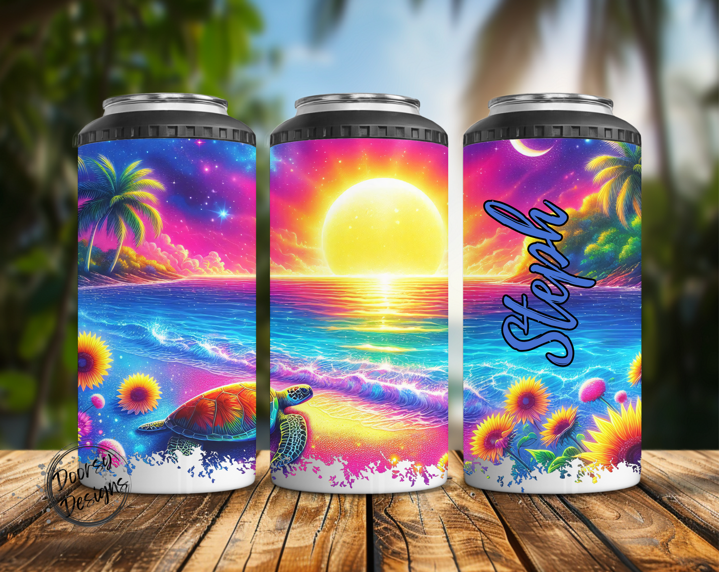 Turtle Sunset Can Cooler