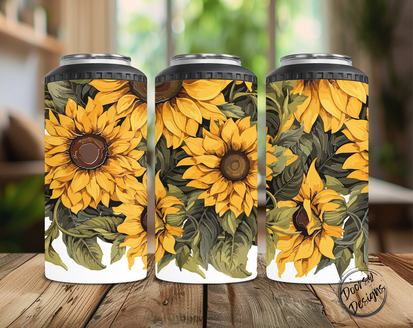 Bright Sunflowers Can Cooler