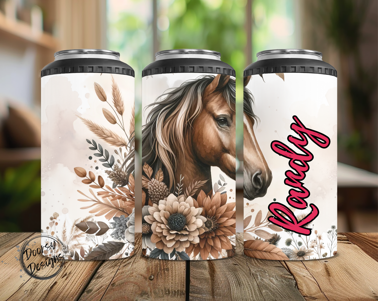 Horse Wildflowers Can Cooler