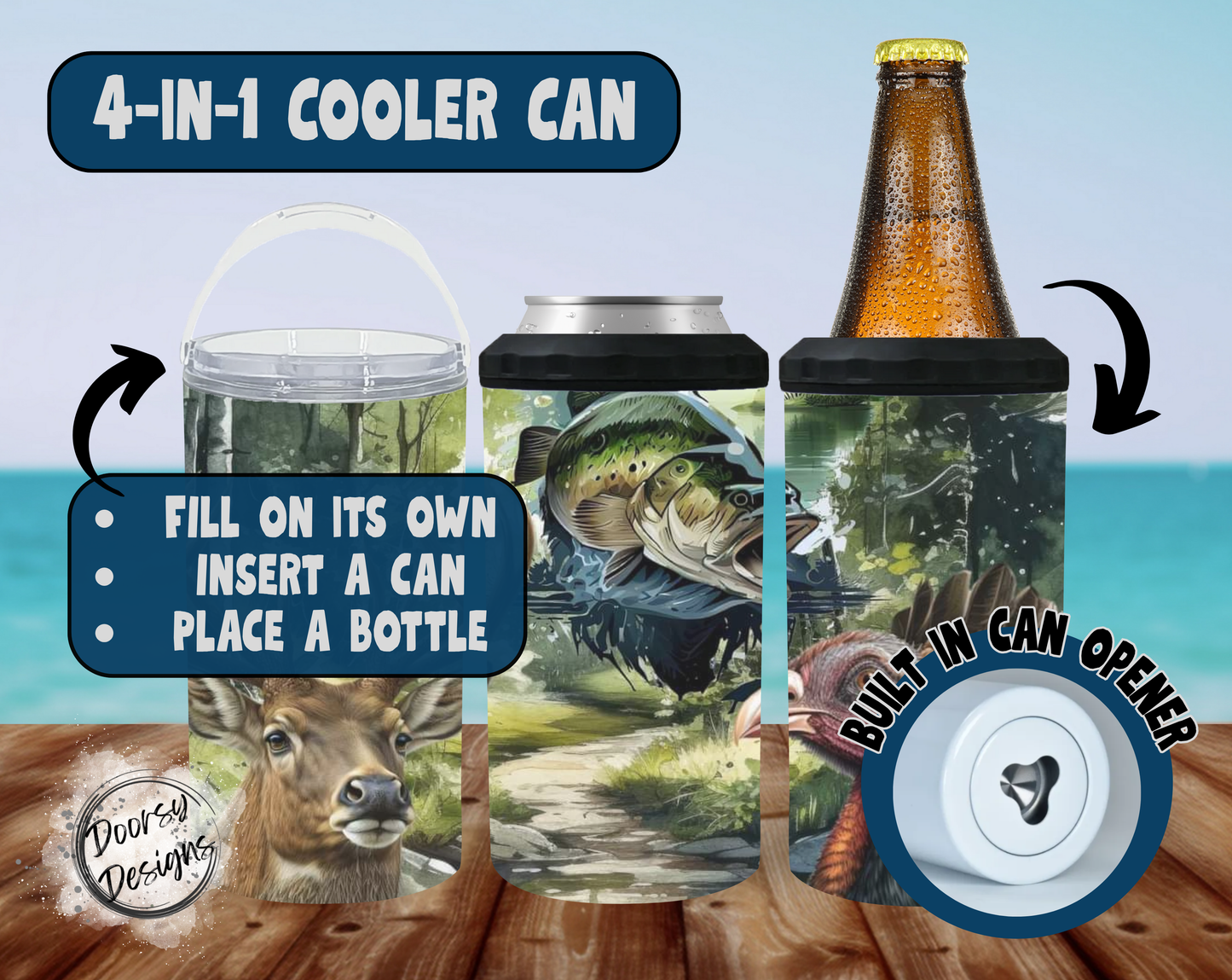 Best Dad Ever US Flag Can Cooler