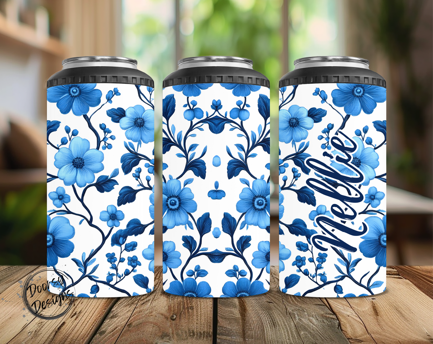 Blue Chinoiserie Can Cooler