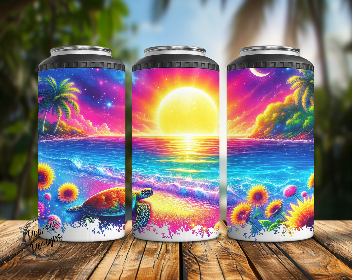 Turtle Sunset Can Cooler