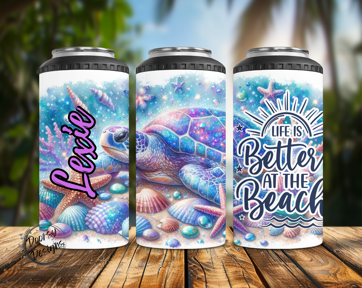 Better at the Beach Turtle Can Cooler