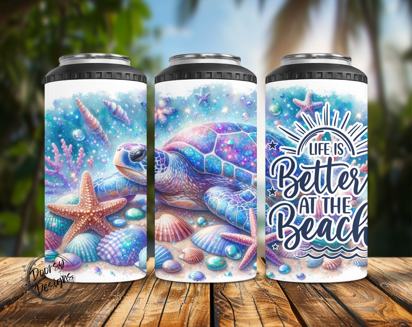 Better at the Beach Turtle Can Cooler