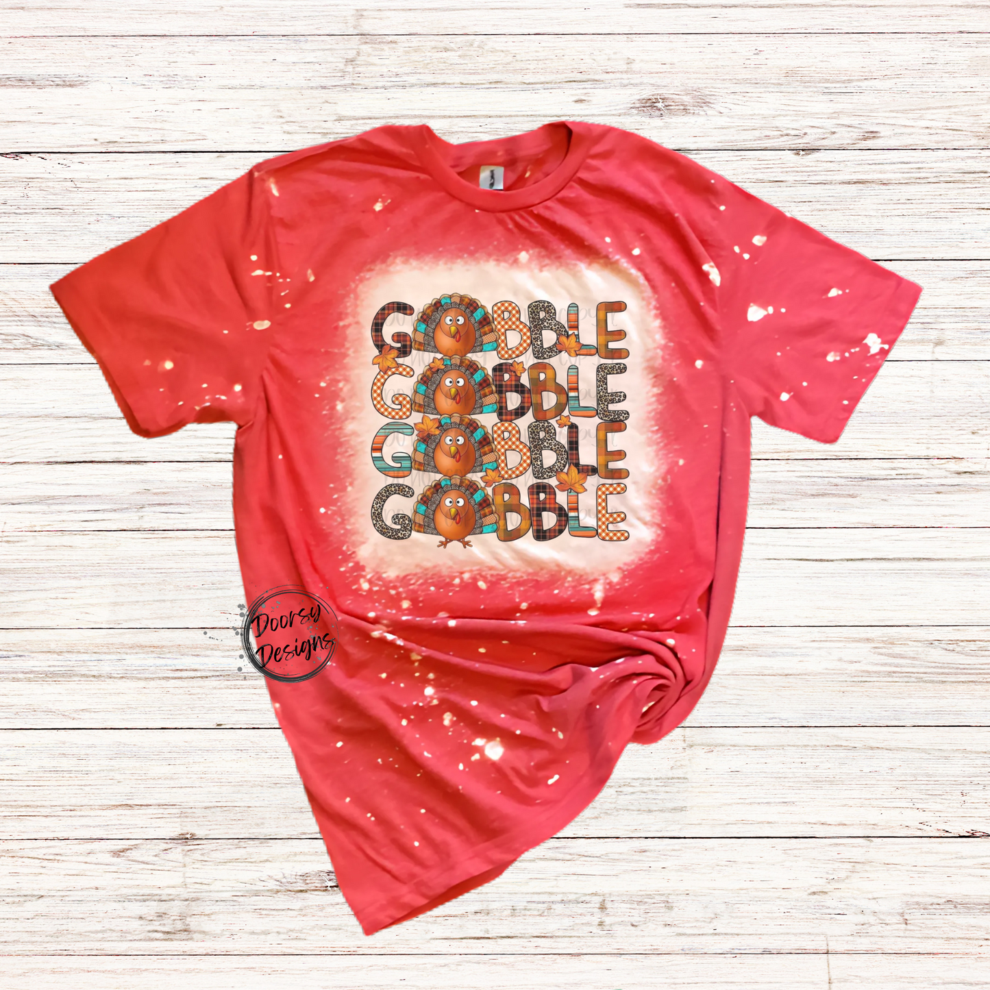 Gobble Gobble Bleached Thanksgiving Shirt