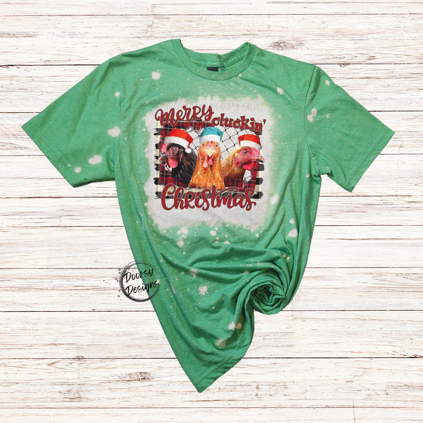 Merry Cluckin' Christmas Bleached Shirt