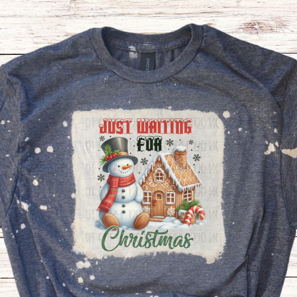 Just Waiting for Christmas Bleached Shirt