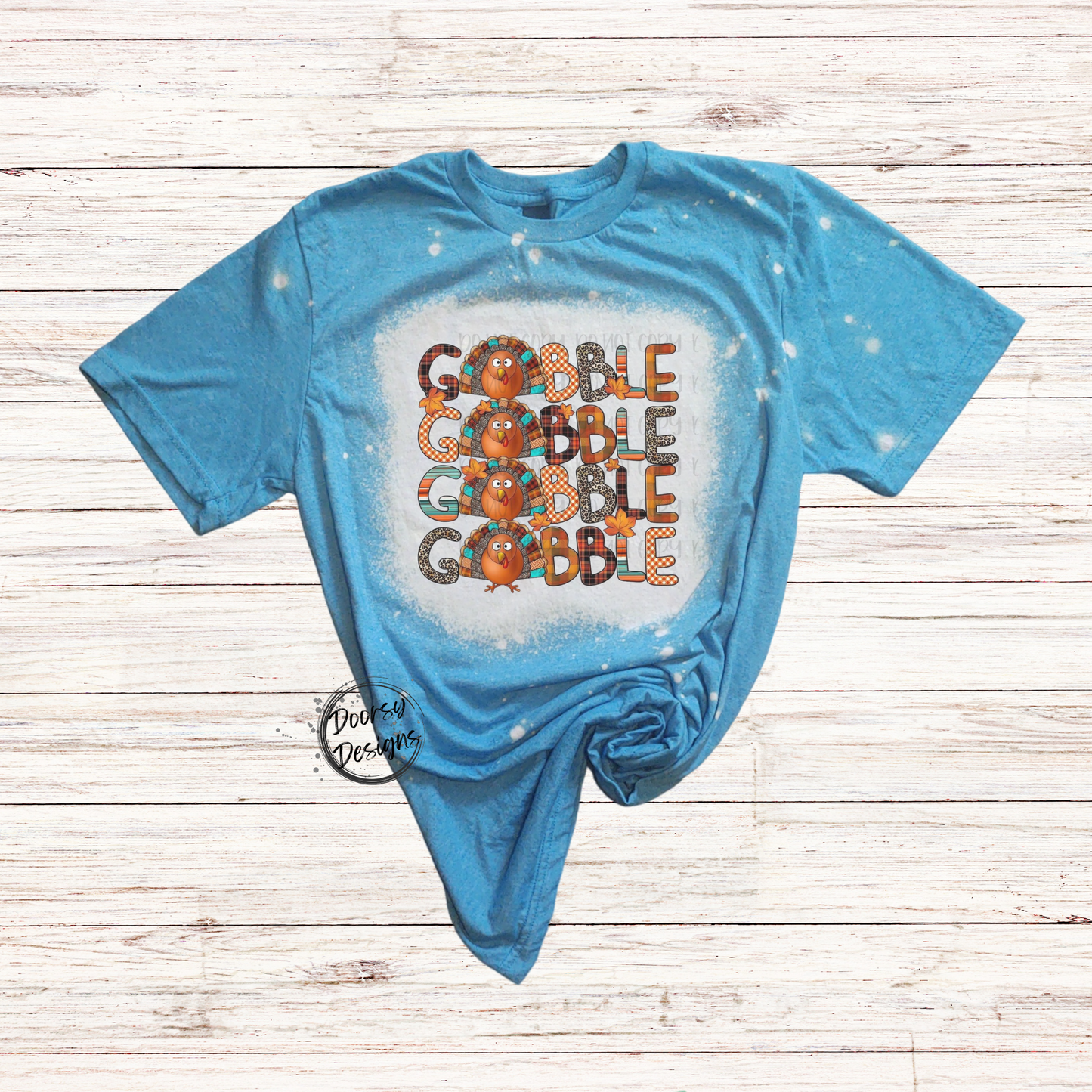 Gobble Gobble Bleached Thanksgiving Shirt