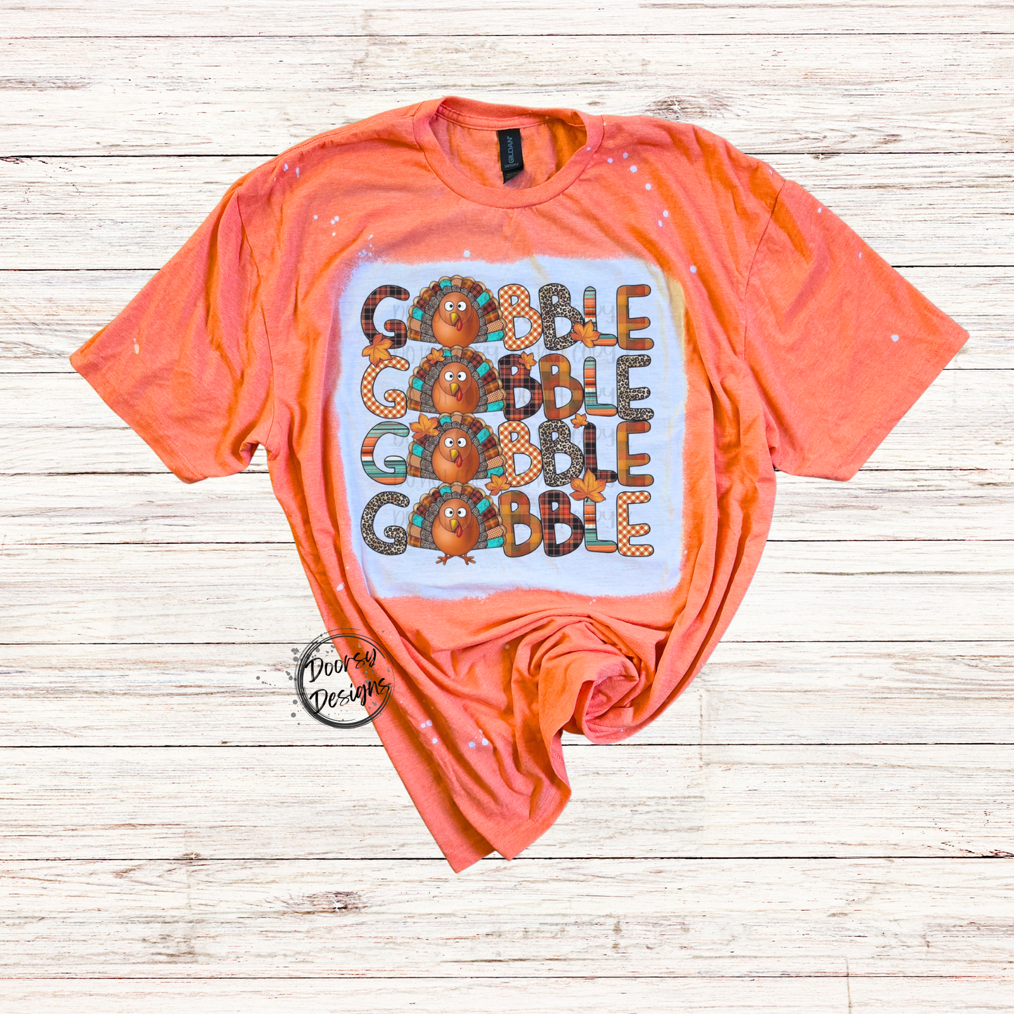 Gobble Gobble Bleached Thanksgiving Shirt