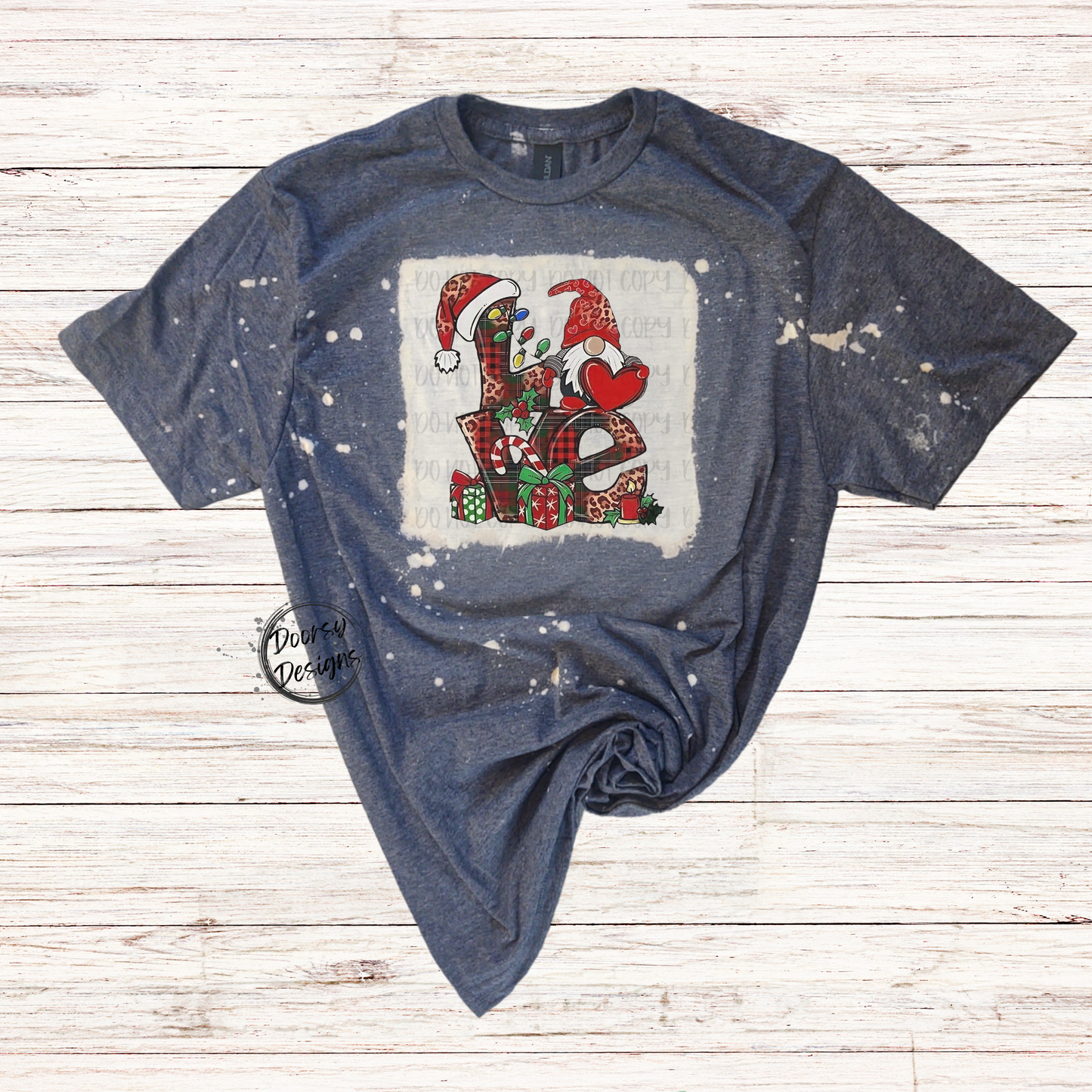 Gnome LOVE Christmas Bleached Shirt