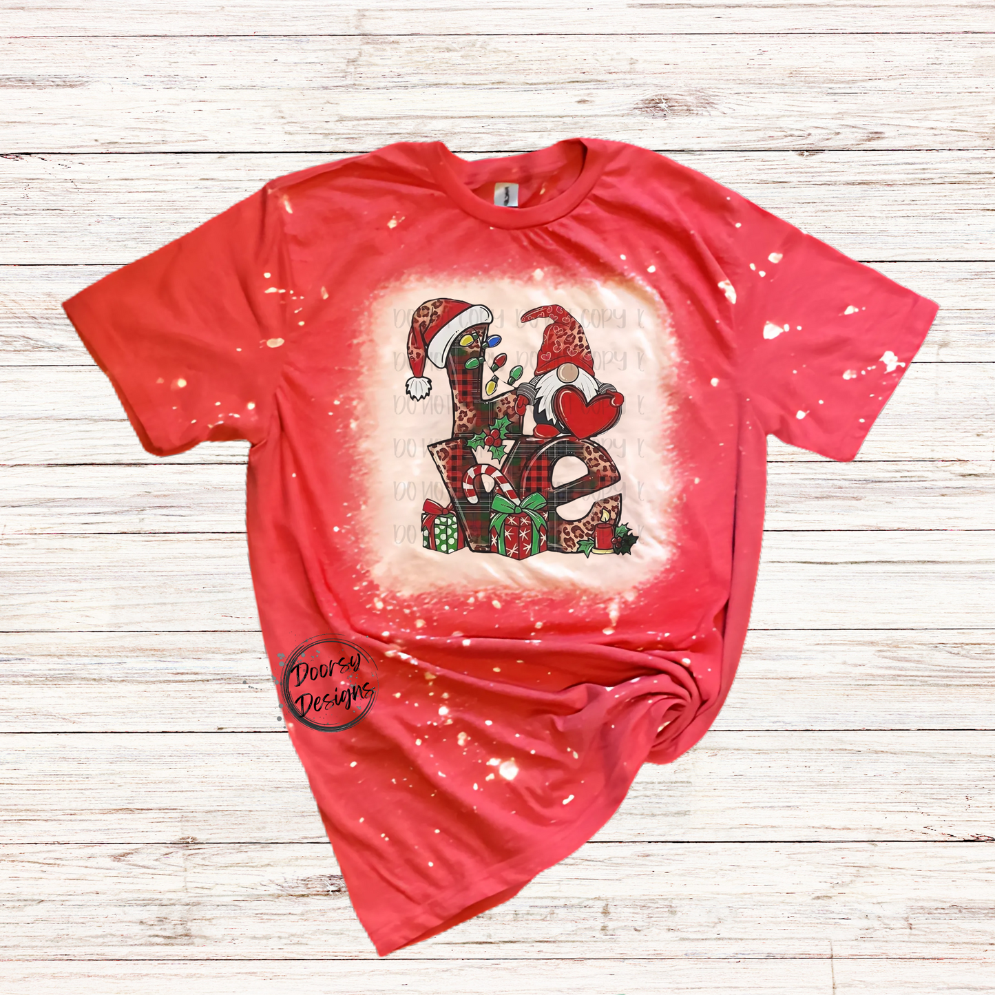 Gnome LOVE Christmas Bleached Shirt