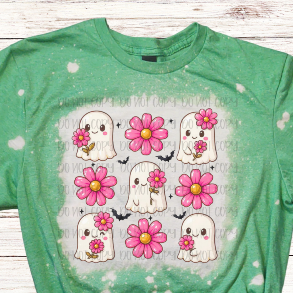 Pink Daisy Ghosts Halloween Shirt