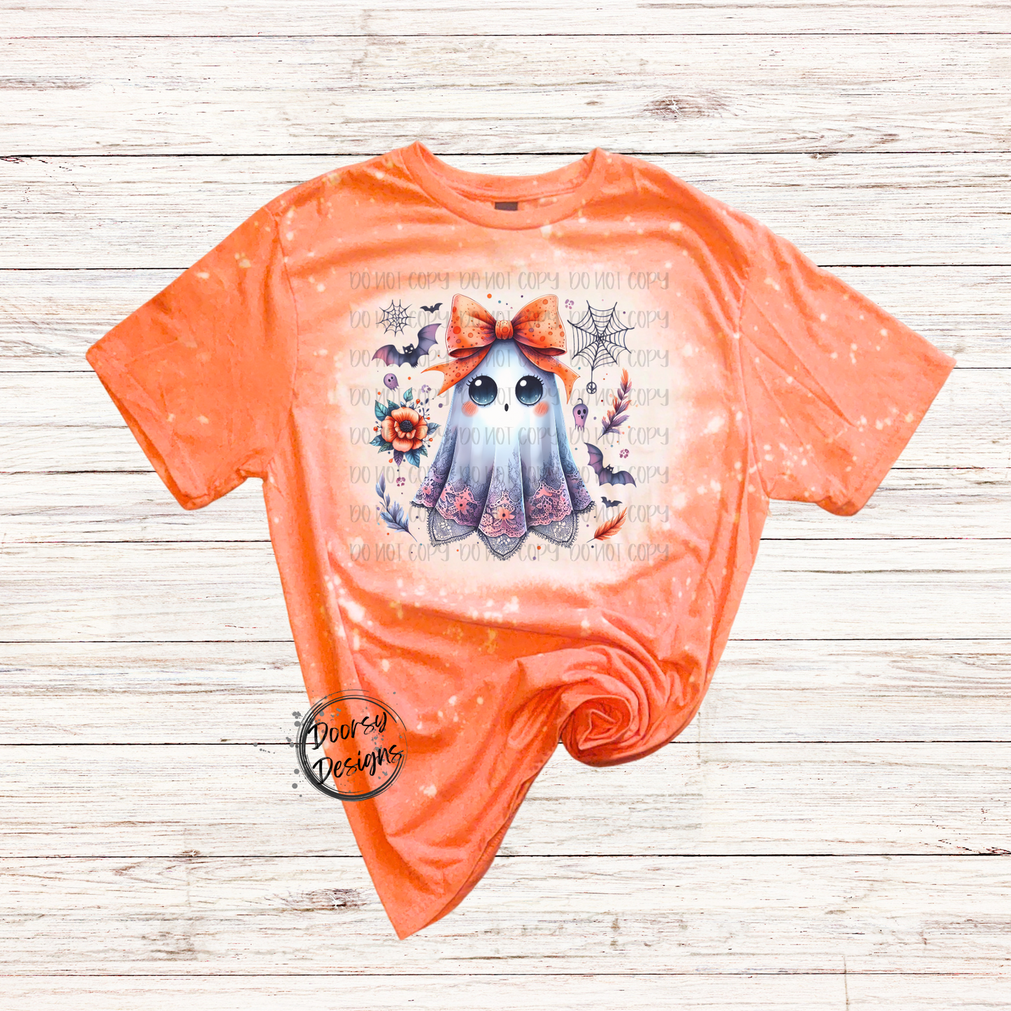 Lace Ghost with Bow Halloween Shirt