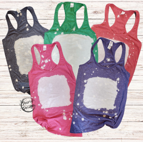 Cowgirl Summer with Palm Trees Bleached Tank Top