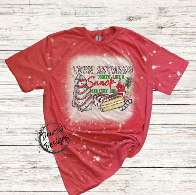 Torn Between a Snack and Looking Like One Bleached Christmas Shirt