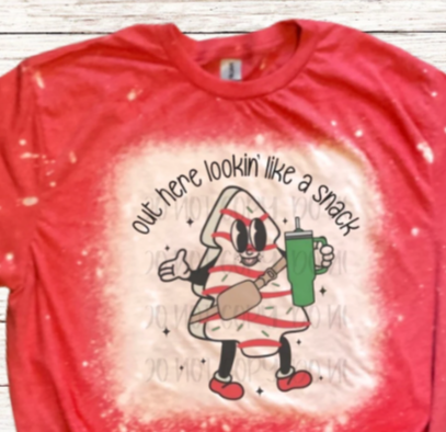 Out Here Lookin' Like a Snack Bleached XMAS Shirt