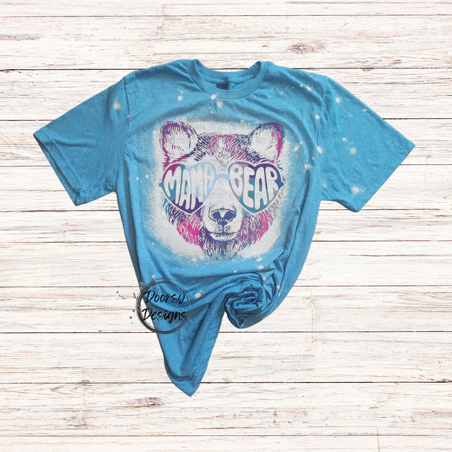 Tie Dye Bear Bleached T-Shirt