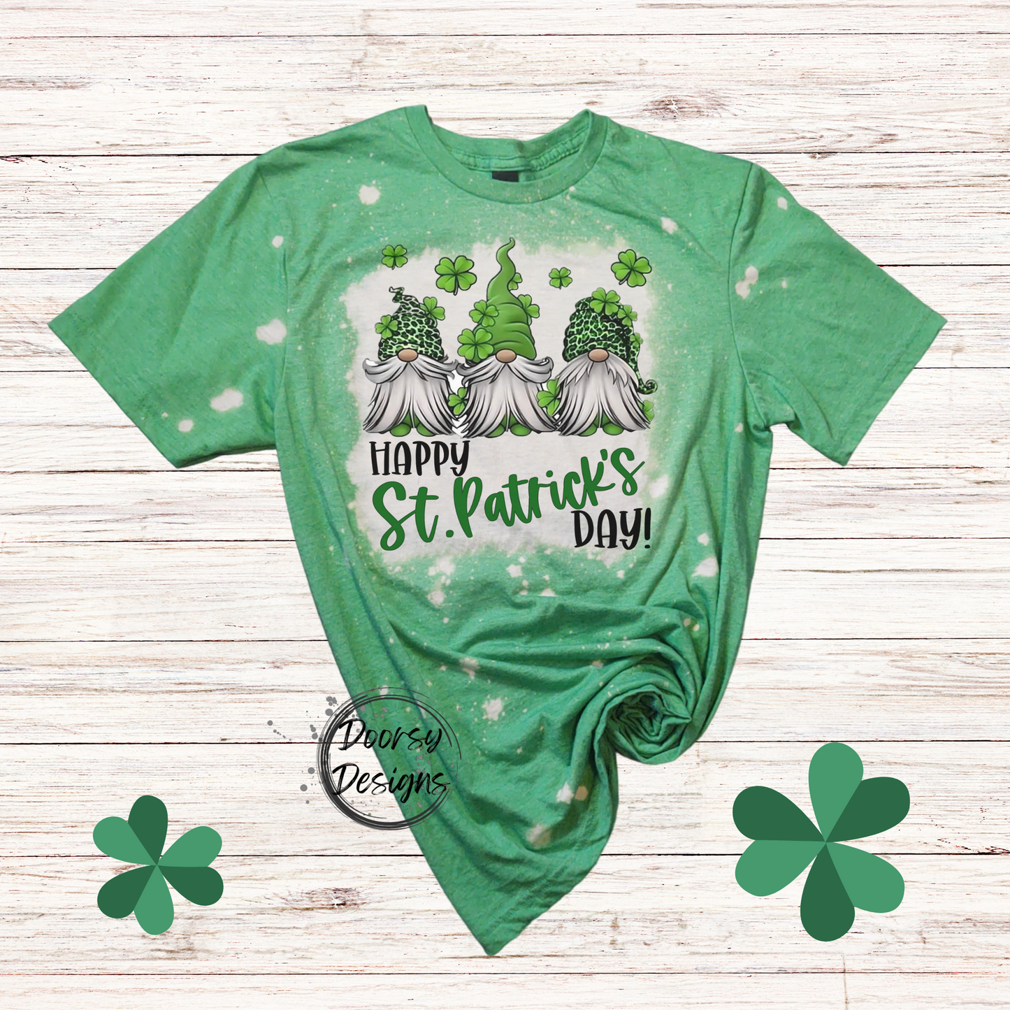 Gnomes Happy St Patrick's Day Shirt with Leopard Print