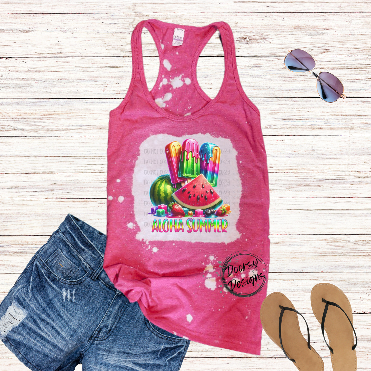 Aloha Summer Bleached Tank Top