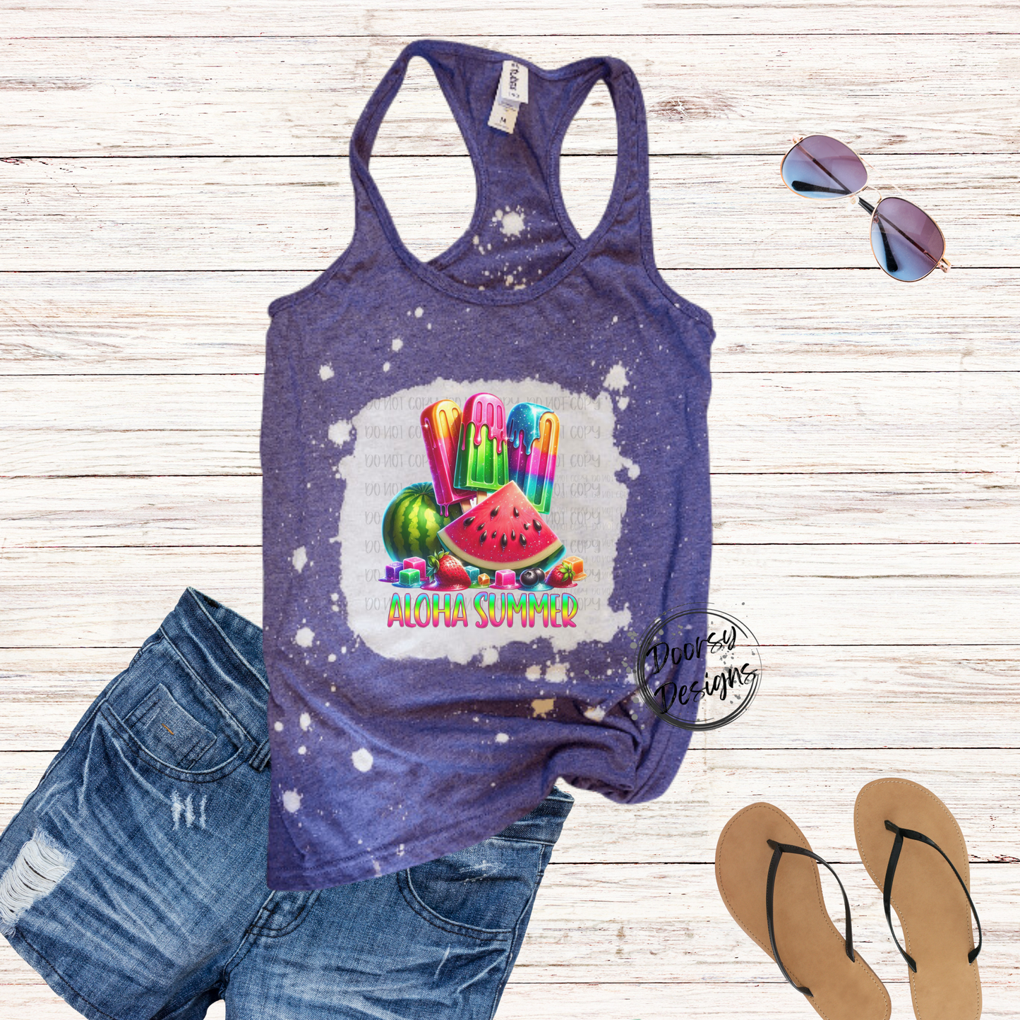 Aloha Summer Bleached Tank Top