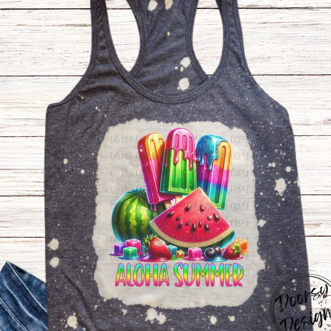 Aloha Summer Bleached Tank Top