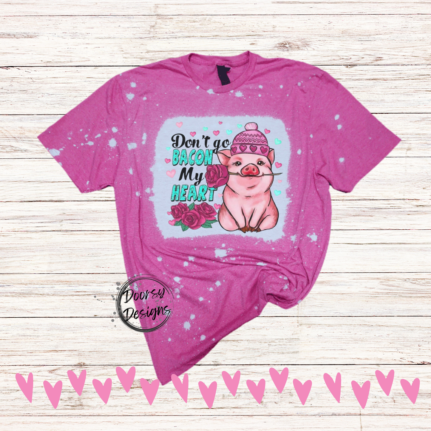 Multiple Cowgirl Bleached Valentine's Day T-Shirts