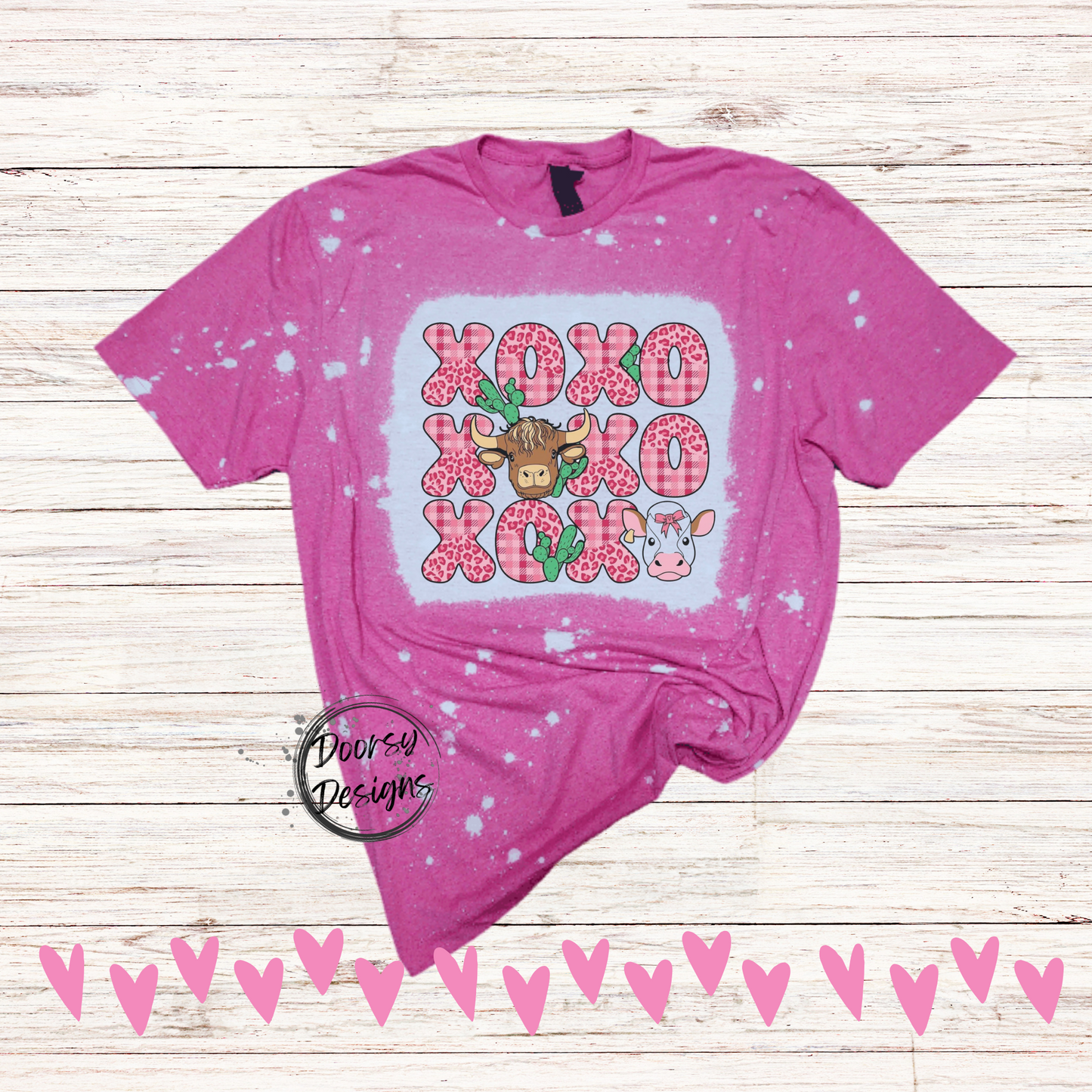 Multiple Cowgirl Bleached Valentine's Day T-Shirts