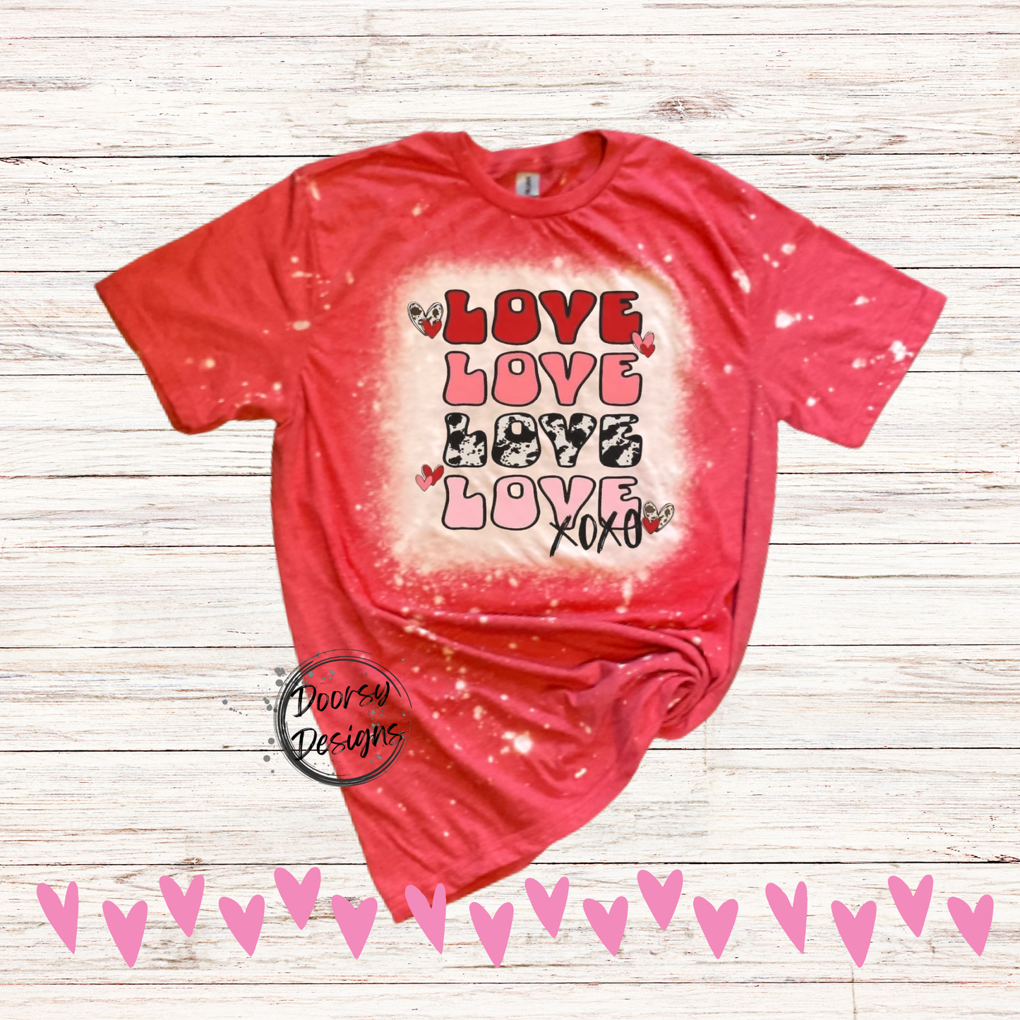Multiple Cowgirl Bleached Valentine's Day T-Shirts