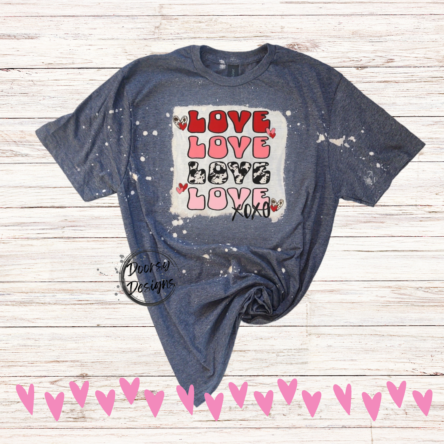 Multiple Cowgirl Bleached Valentine's Day T-Shirts