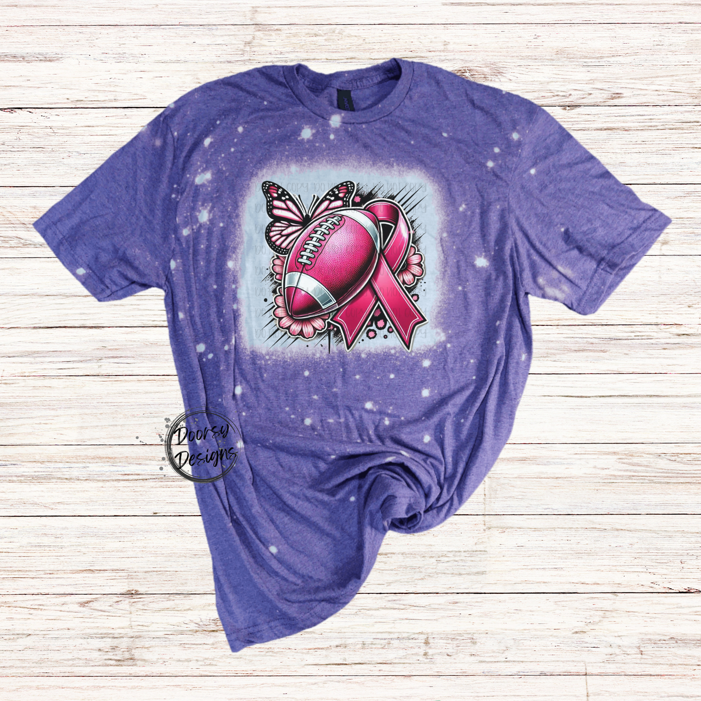 Football Breast Cancer Bleached Shirt
