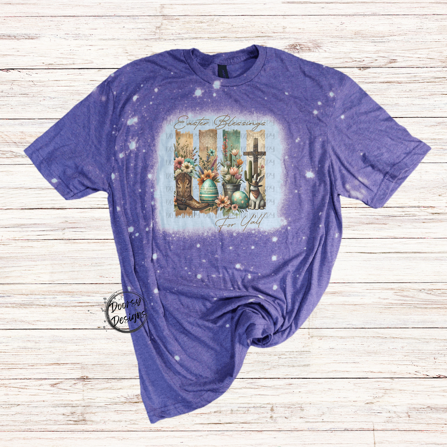 Easter Blessings for Y'All Bleached Shirt