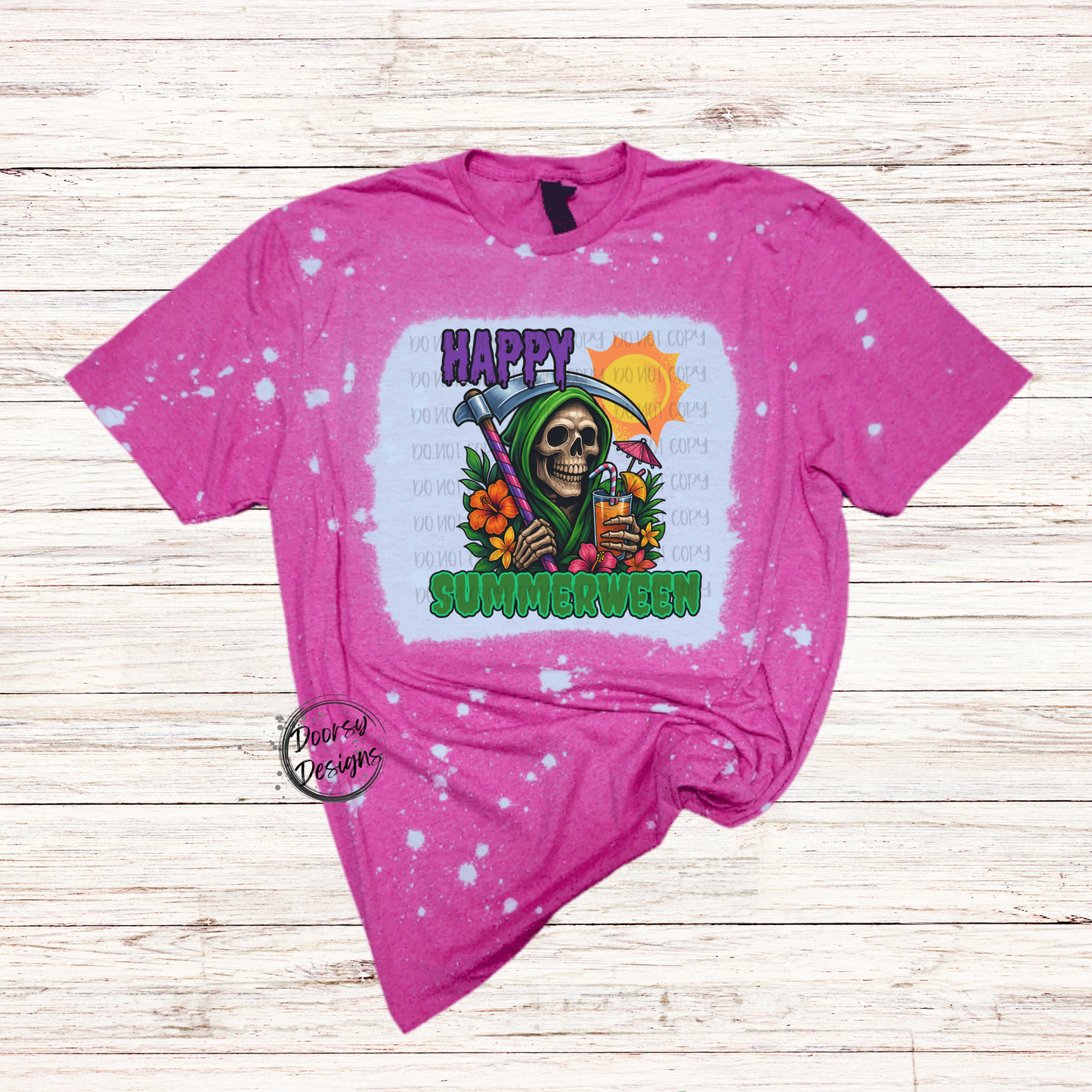 Happy Summerween Bleached T-Shirt