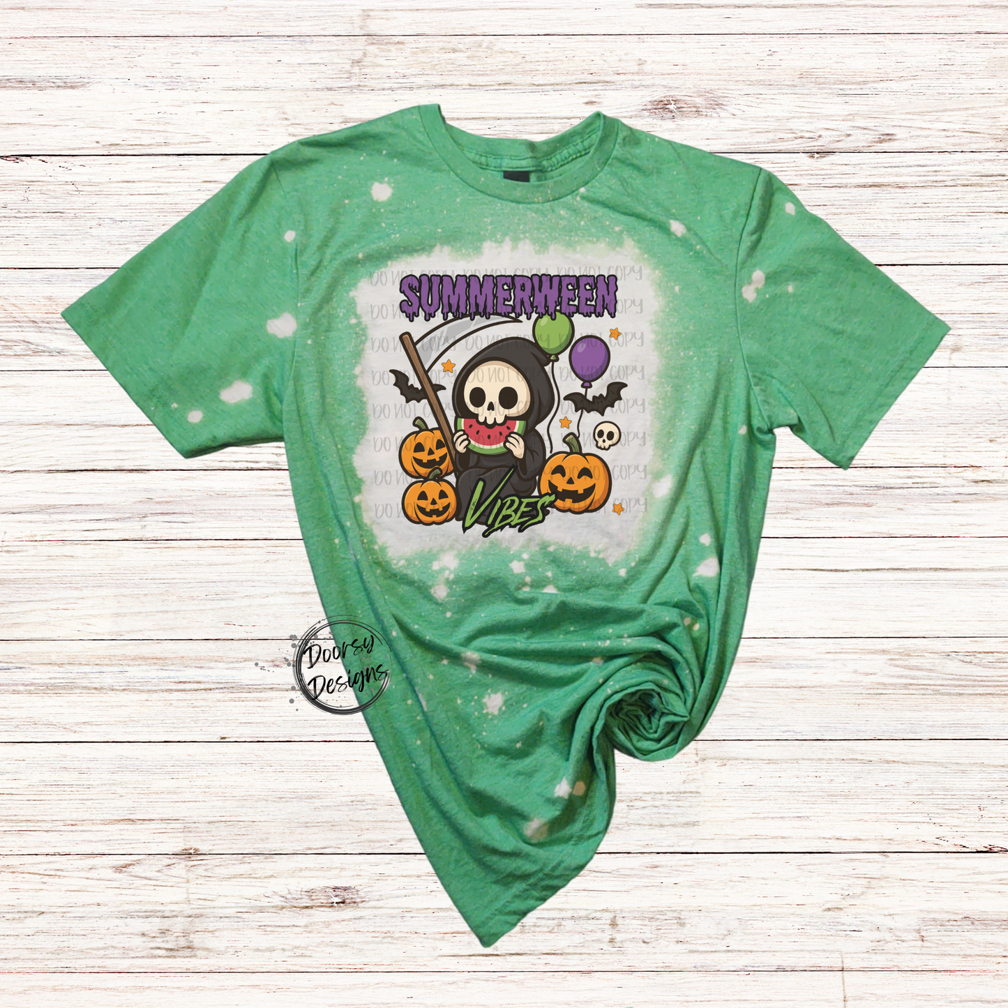 Summerween Vibes Bleached T-Shirt