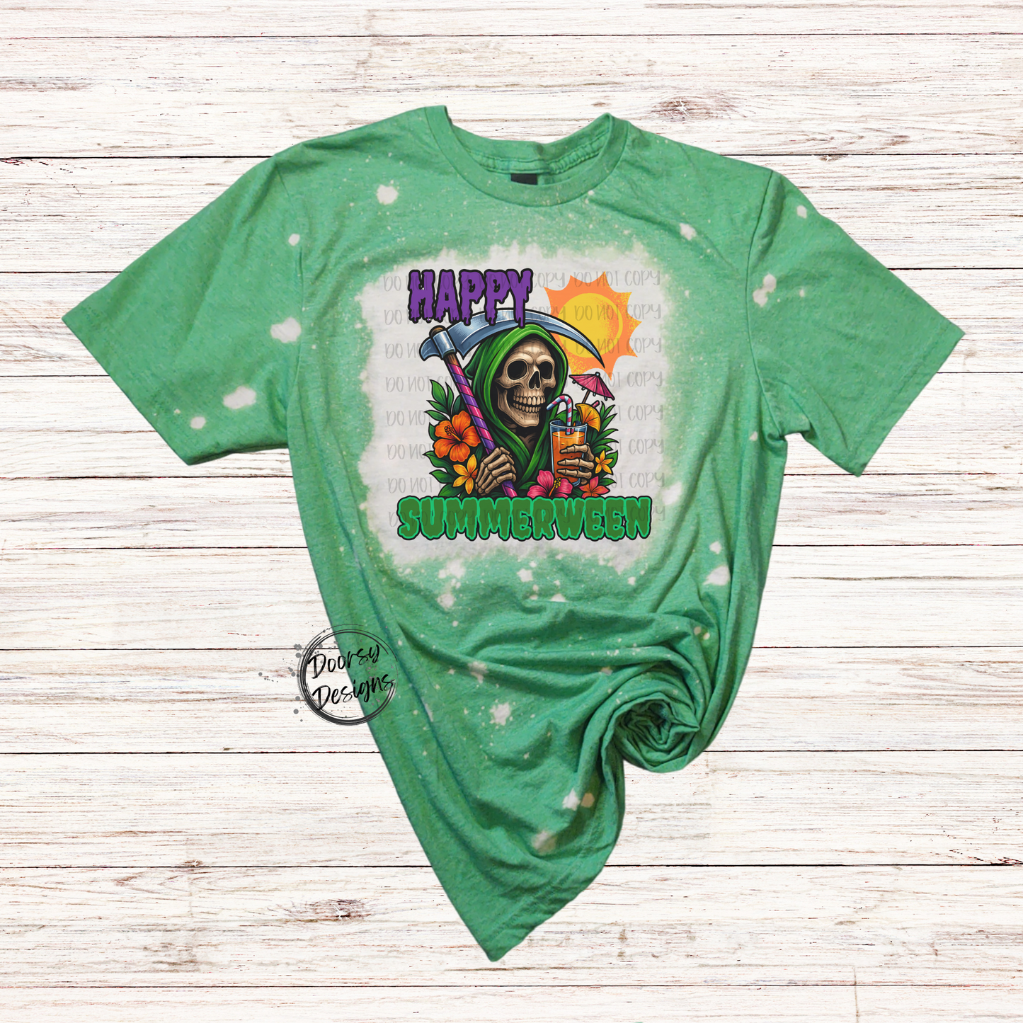 Happy Summerween Bleached T-Shirt