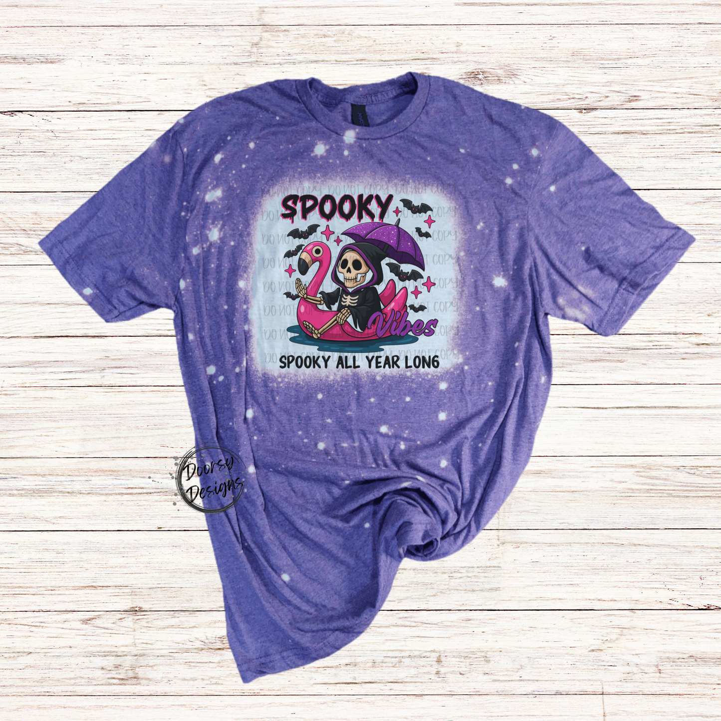 Spooky All Year Long Bleached T-Shirt