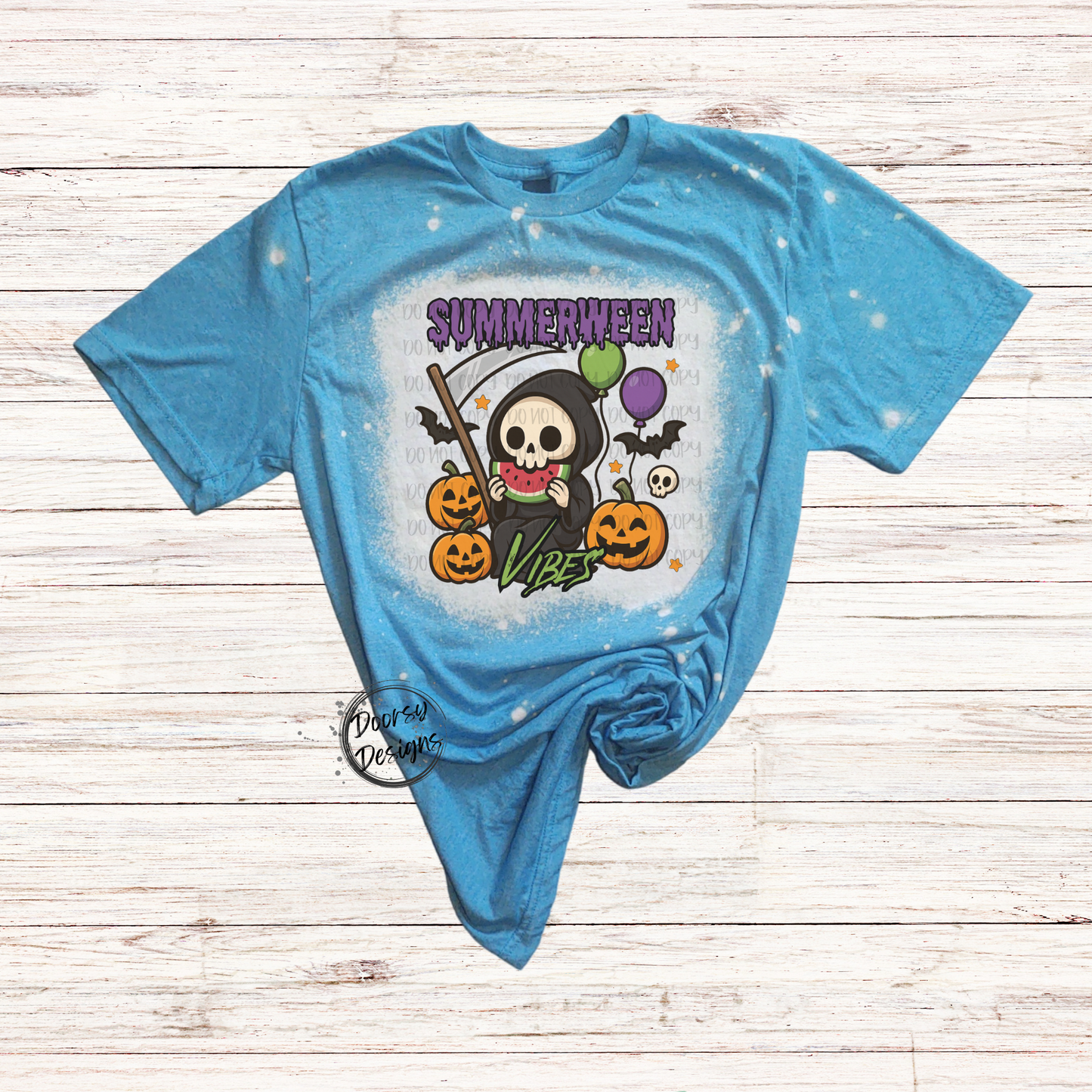 Summerween Vibes Bleached T-Shirt