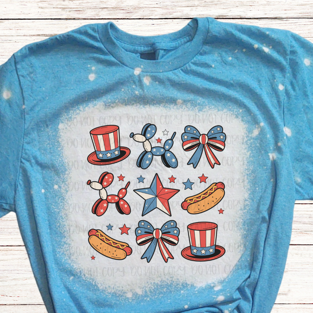 Weiner Balloon Dog Bleached 4th of July Shirt