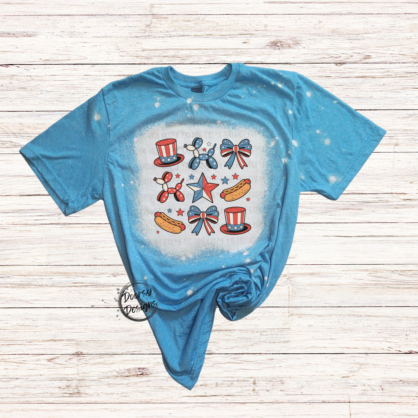 Weiner Balloon Dog Bleached 4th of July Shirt