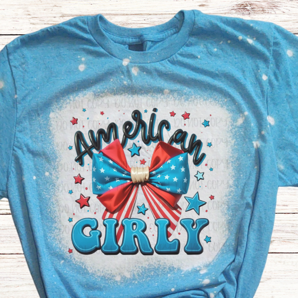 American Girly Bleached 4th of July Shirt
