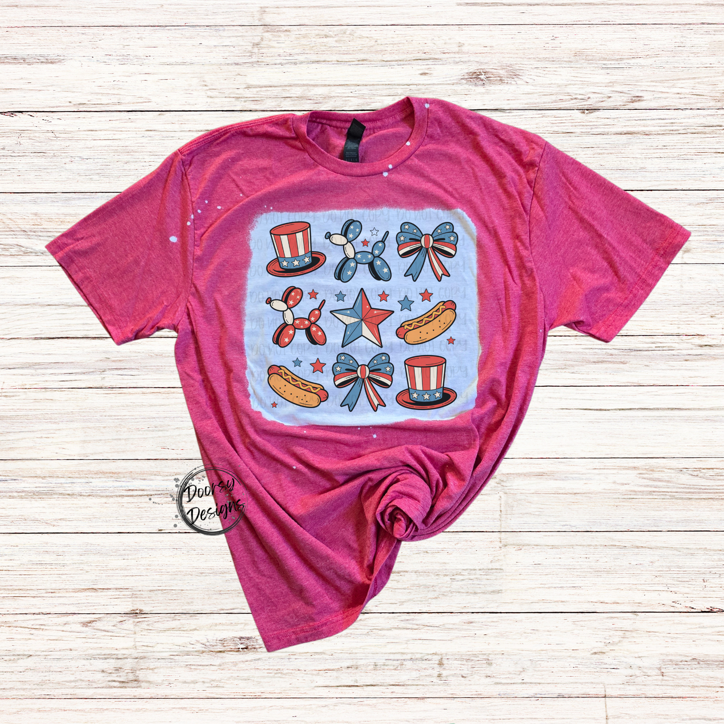 Weiner Balloon Dog Bleached 4th of July Shirt