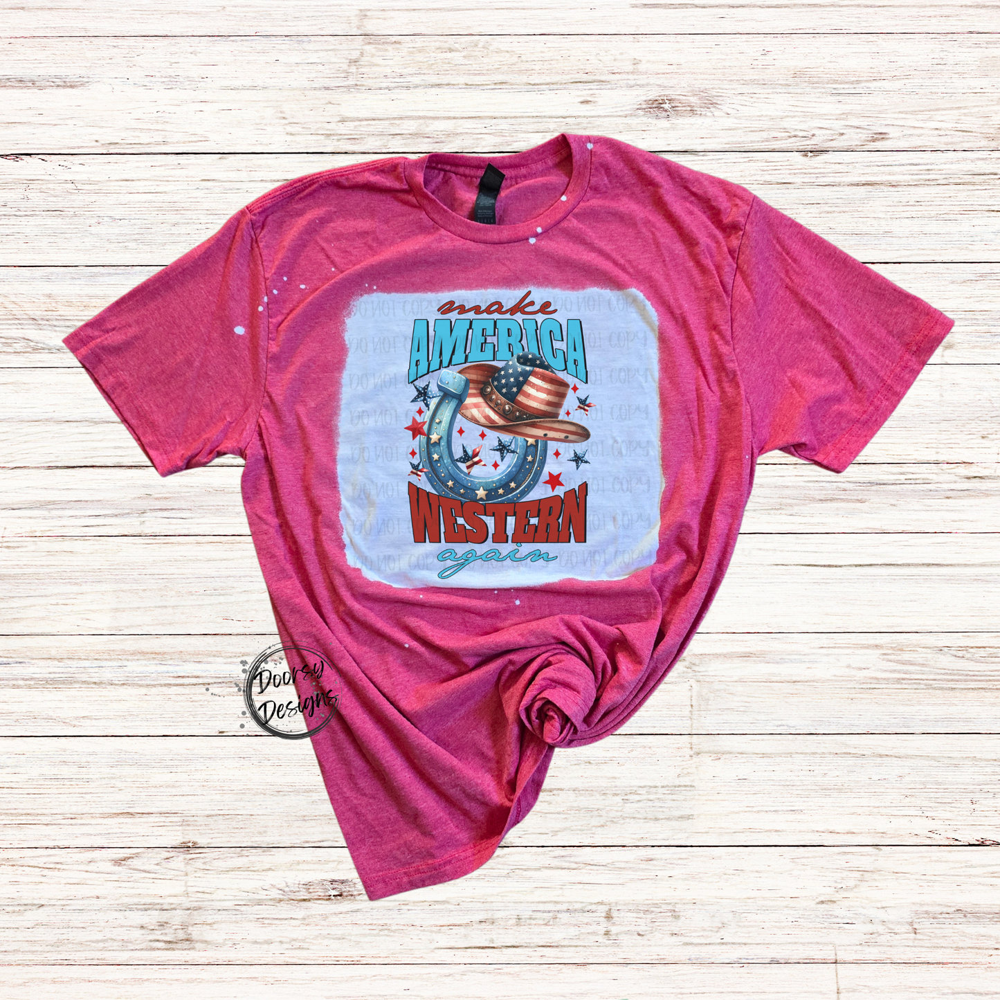 Make America WESTERN Again Bleached 4th of July Shirt