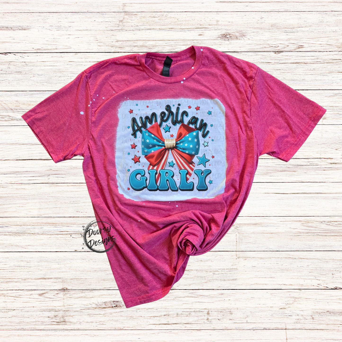 American Girly Bleached 4th of July Shirt