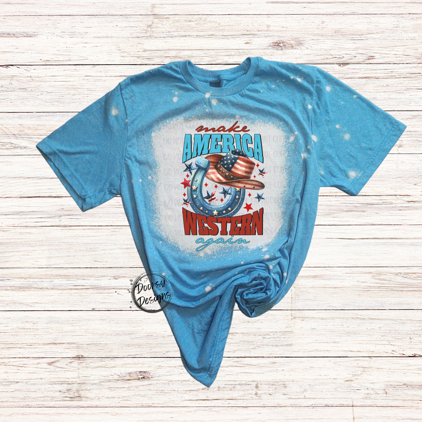 Make America WESTERN Again Bleached 4th of July Shirt