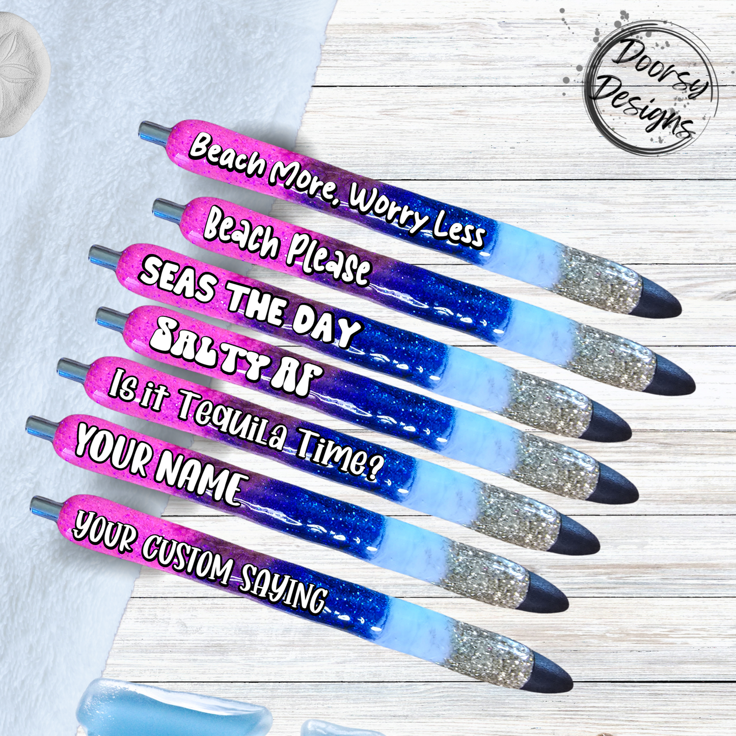 Sunset Glitter Beach Pens