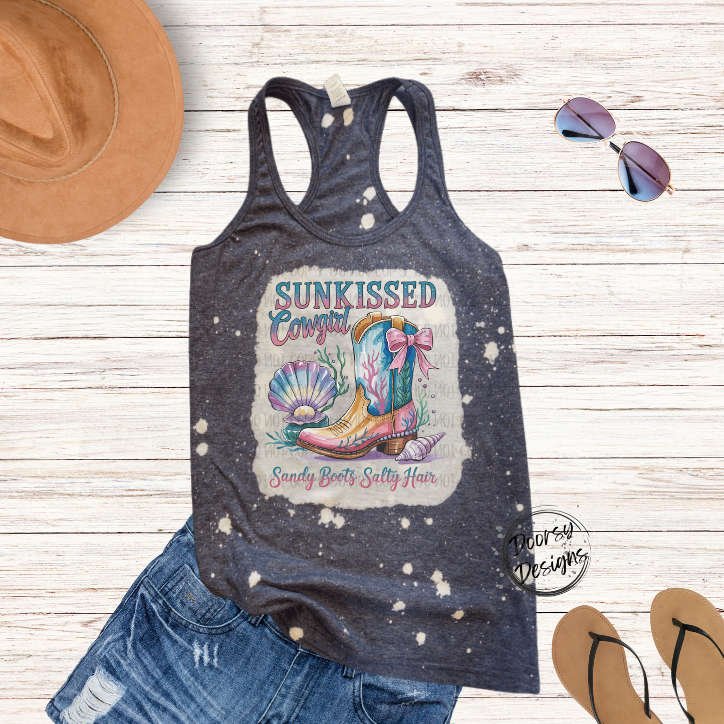 Sunkissed Cowgirl Bleached Tank Top