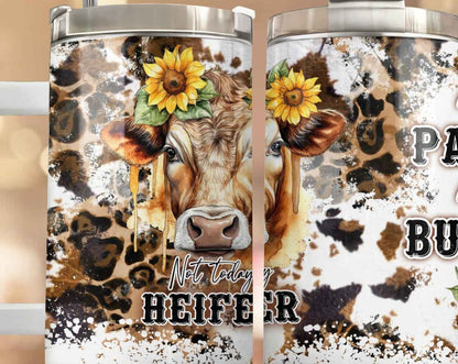 Not My Pasture 40oz Sublimation Tumbler with Leopard and Cow Print Pattern