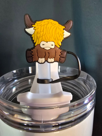 Highlander Cow Straw Topper for 40oz Tumblers