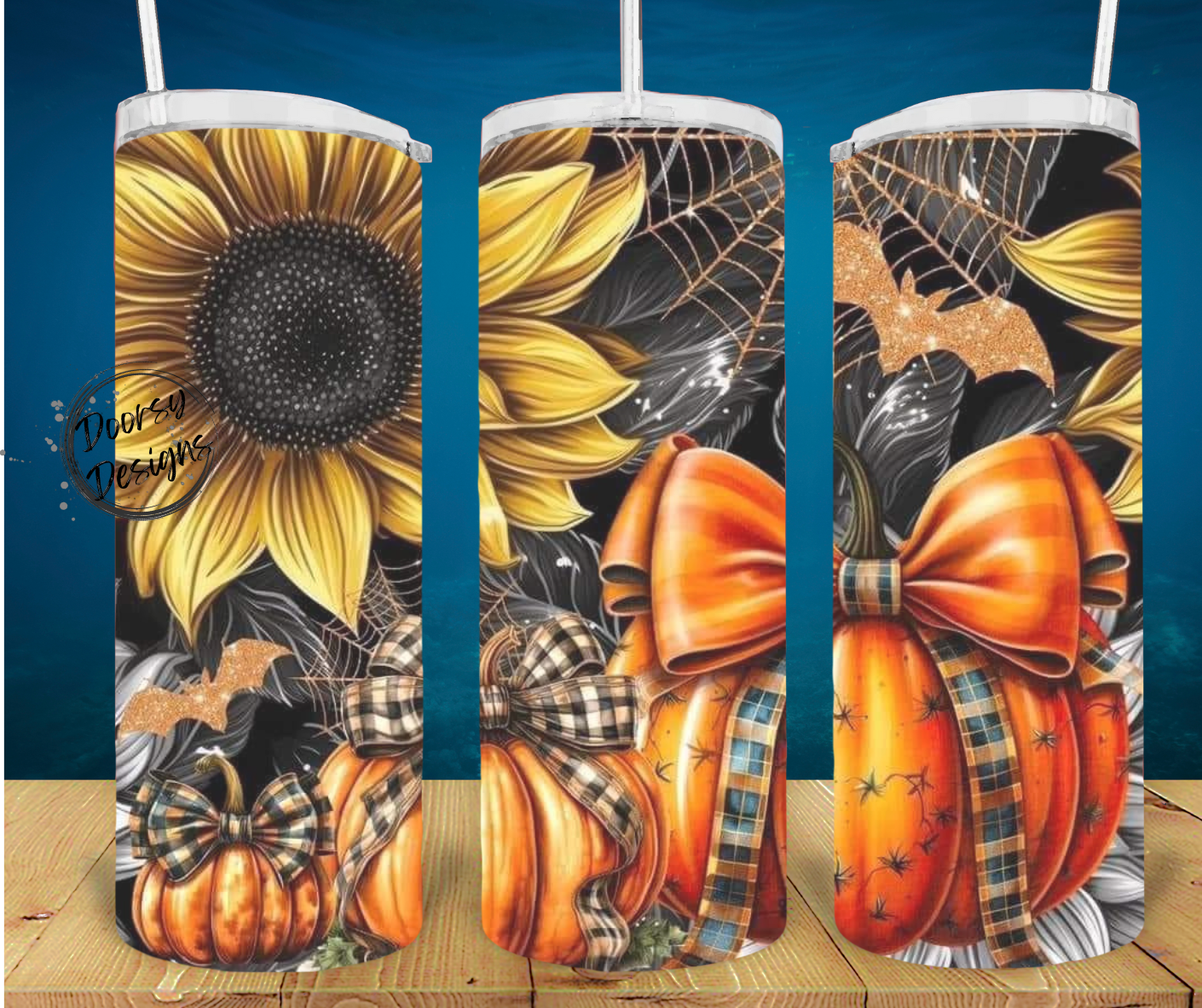 Pumpkins with Bows 20oz Sublimation Tumbler Cup